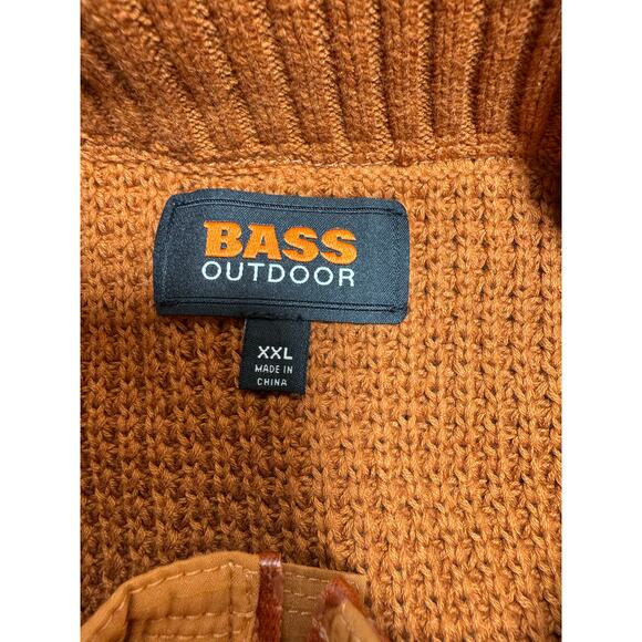 Bass Outdoor Men’s Orange Quarter Zip Long Sleeve Pullover Sweater Size XXl - Picture 5 of 8